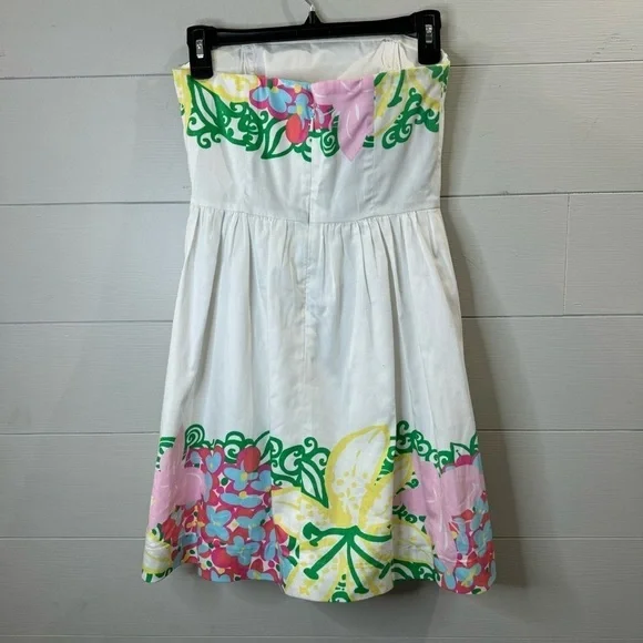 Lily Pulitzer | Strapless Lottie Resort Mariposa Placed Floral Dress Size 0 - Picture 6 of 16